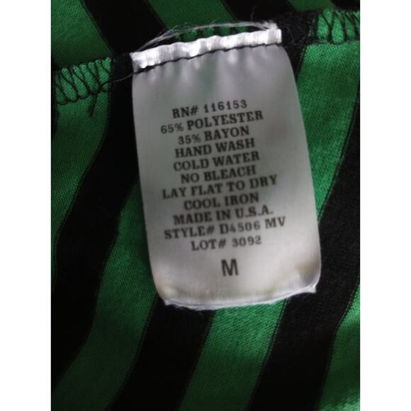 Poof New York Juniors size M Lightwieght Green and Black‎ Striped Dress - Picture 4 of 4